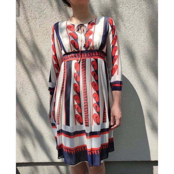 Vintage Anna Sui Silk chiffon midi dress/ bohemian garden core fairy core - Picture 2 of 10